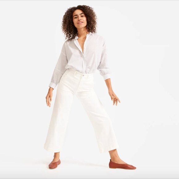Everlane Pants - Everlane The Wide-Leg Crop Pant Bone